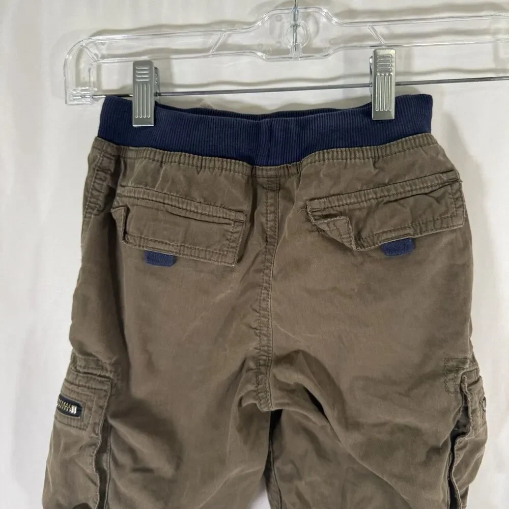 Hanna Andersson Cargo Shorts Boys 110 5 Green Pull On Drawstrong Zip Pockets